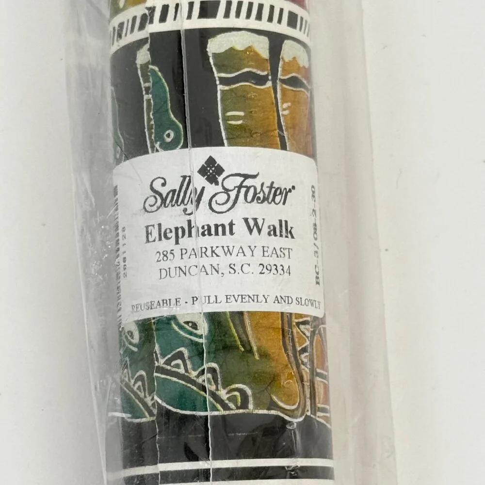 Sally Foster Elephant Walk Gift Wrap Vintage Wrapping Paper Roll Multicolor NEW